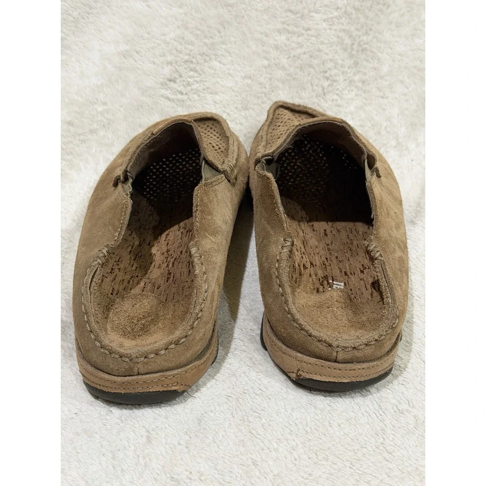 Olukai Moloa Kohana Men's Size 10 Brown Perforated Leather Slip-On Shoes Comfort